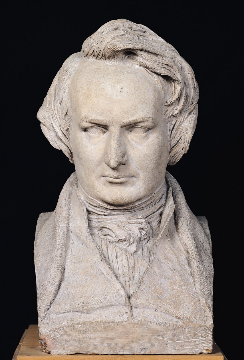 Byst av Victor Hugo (1802-85) 35 år gammal, 1837 (gips) av Pierre Jean David d