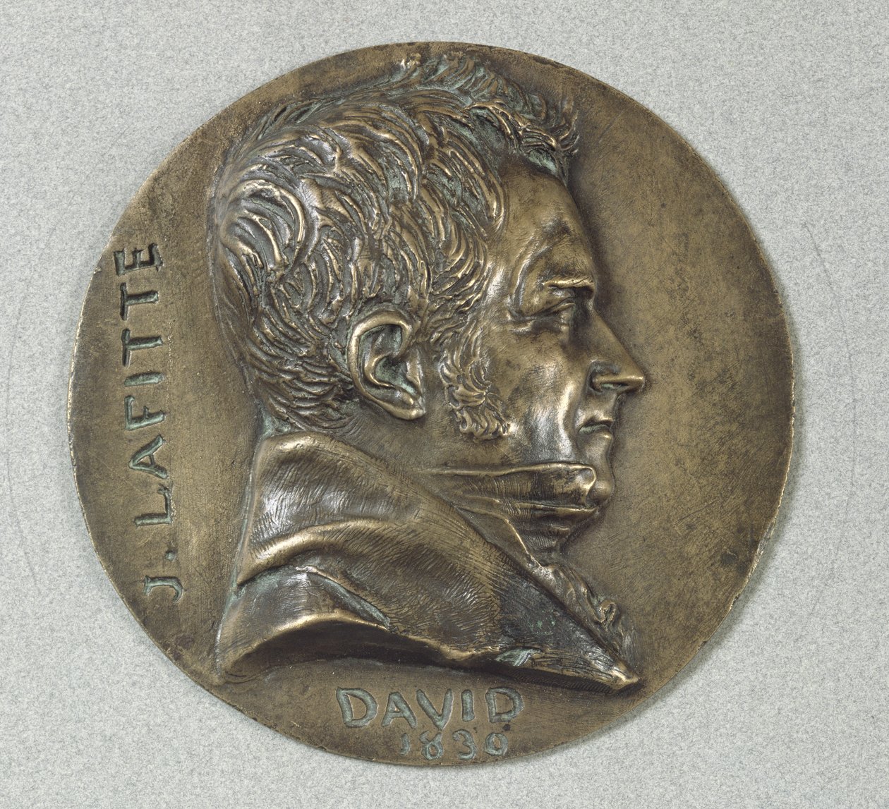 Medaljong med ett porträtt av Jacques Lafitte (1767-1844) 1830 (metall) av Pierre Jean David d