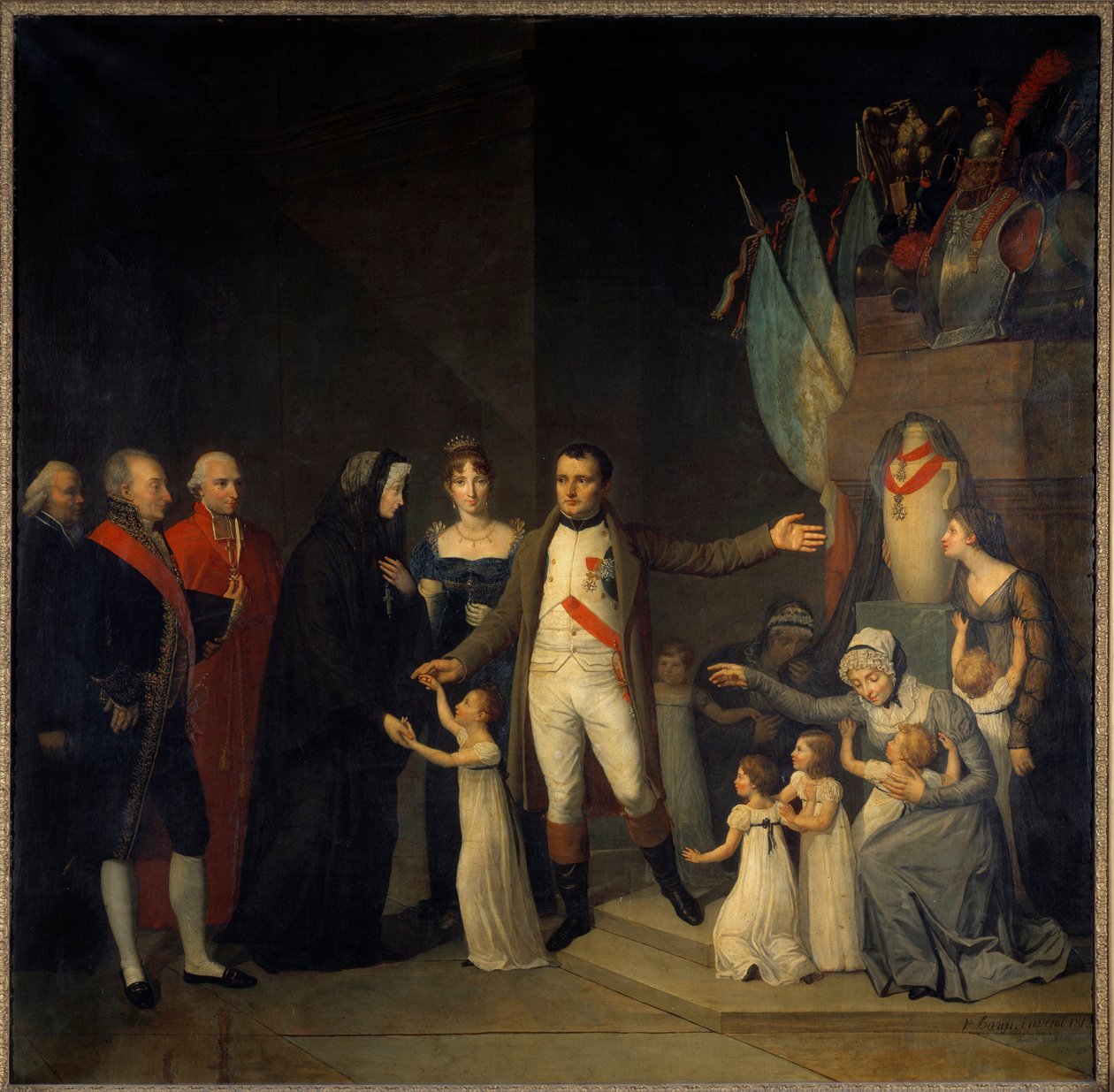 Stiftelsen av Legion of Honor Education Centres med Napoleon I. Målning av Pierre Joseph Bazin (1797-1866) 1800-talets Paris, Museum of the Legion d