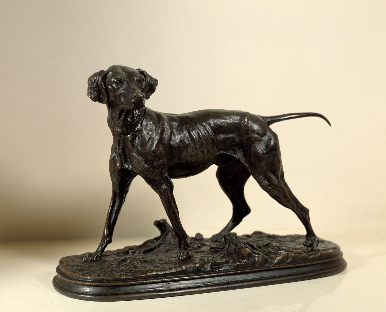 Braque, jakthund Bronsskulptur av Pierre Jules Mene (1810-1879) 1843 Privat samling av Pierre Jules Mene