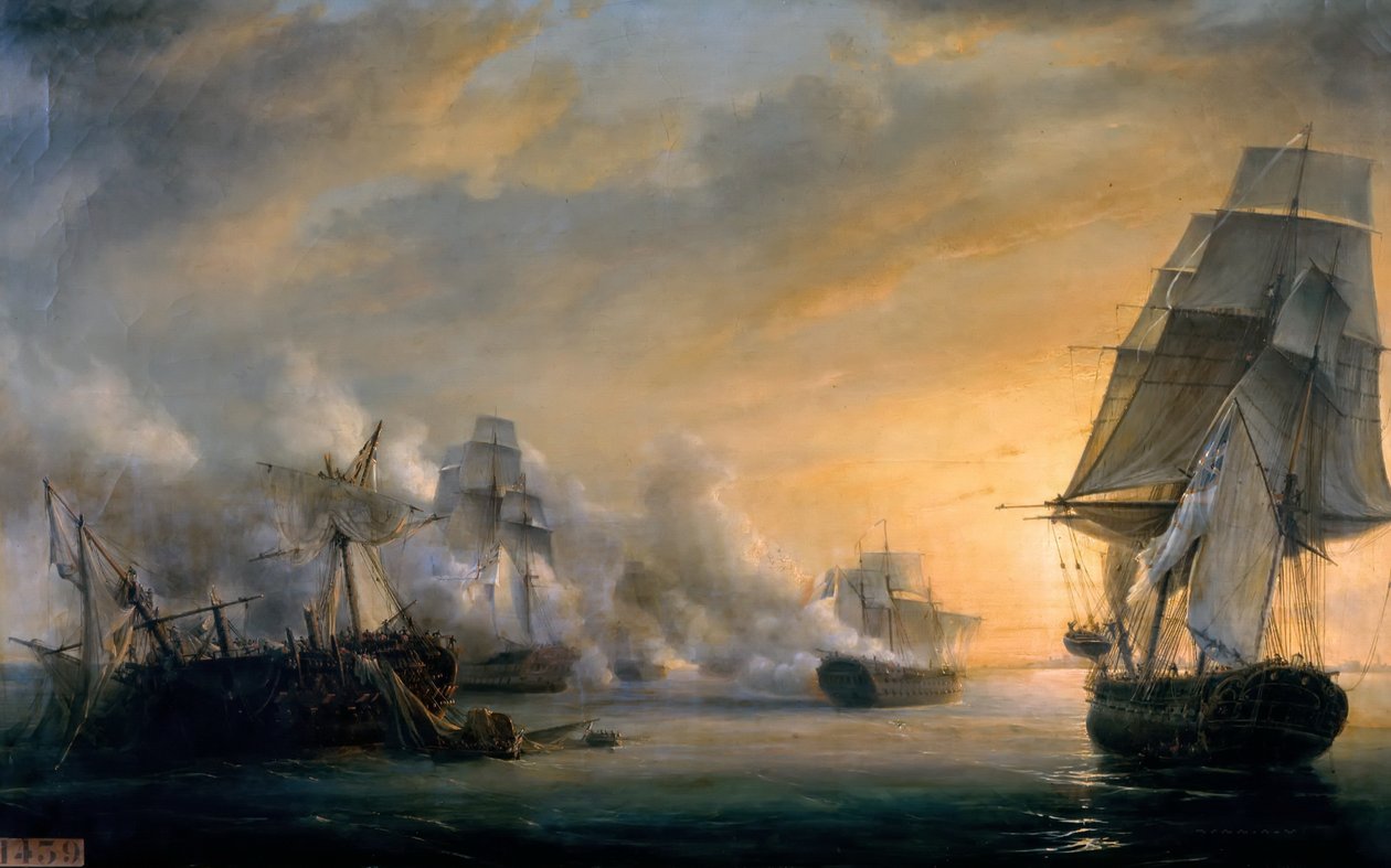 Sjöstrid före Cádiz den 13 juli 1801 av Pierre Julien Gilbert