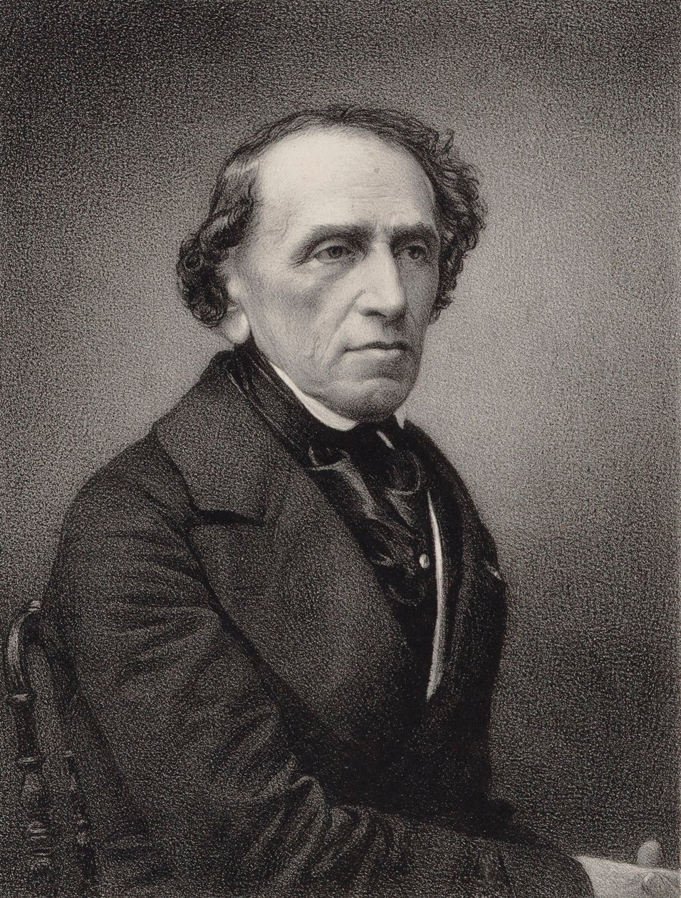 Porträtt av kompositören Giacomo Meyerbeer 1791-1864, 1865. av Pierre Lanith Petit