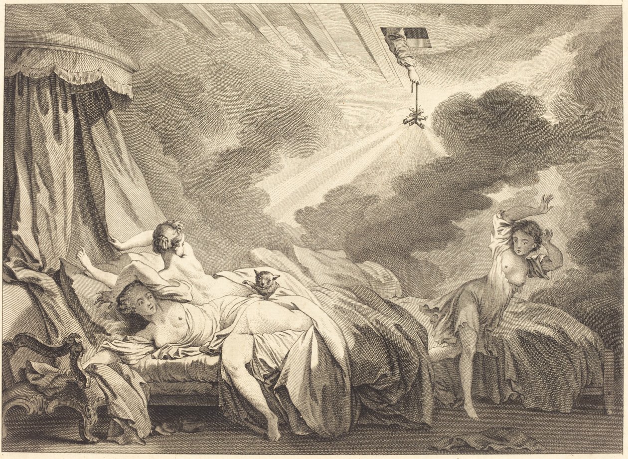Fyrverkerierna av Pierre Laurent Auvray after Jean Honoré Fragonard