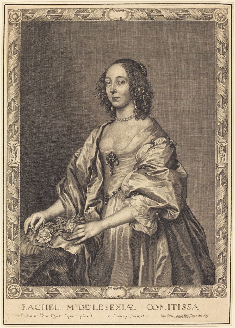Rachel, grevinna av Middlesex av Pierre Lombard after Sir Anthony van Dyck