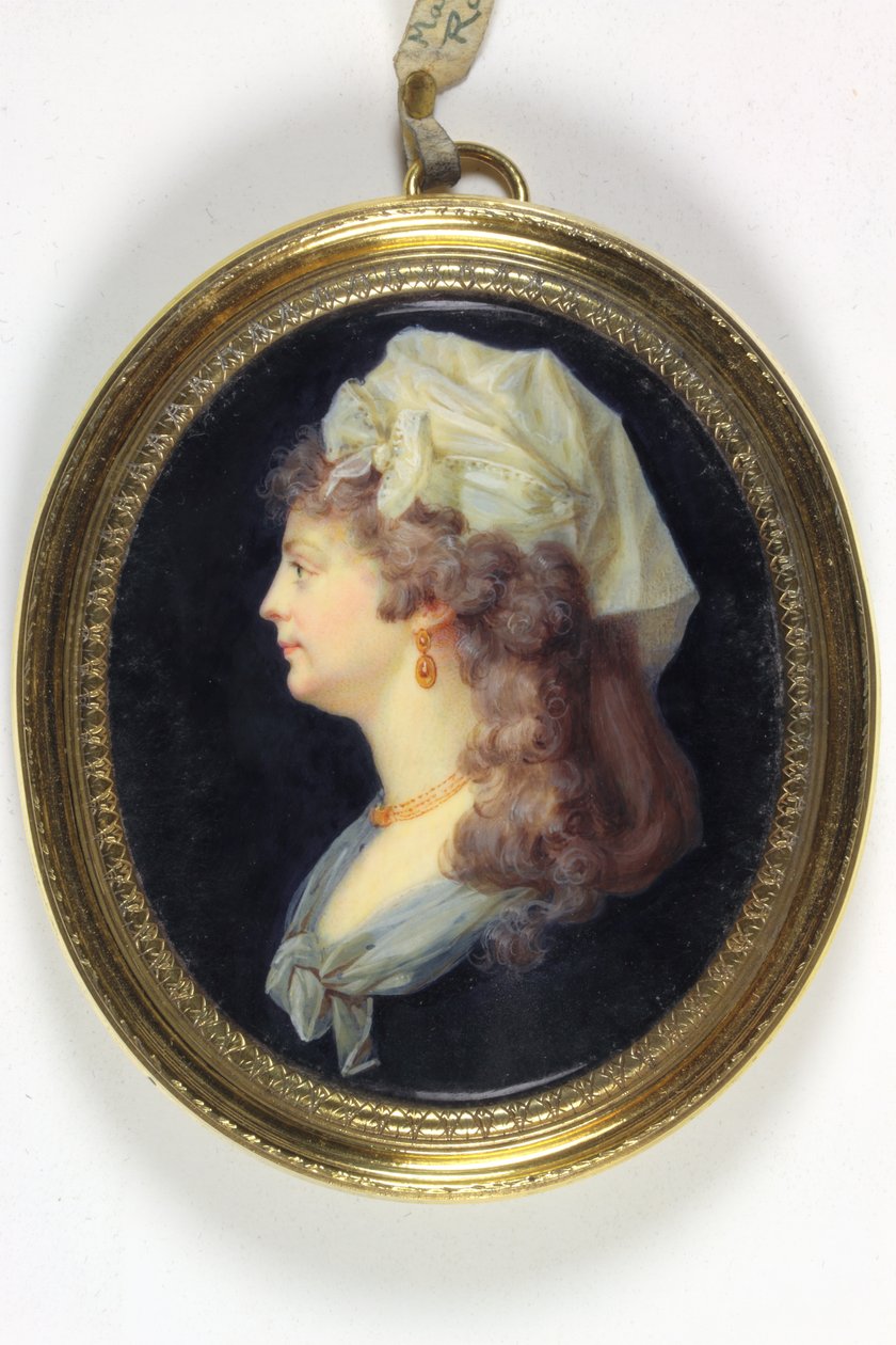 En dam som heter Marie-Jeanne Phillipon, Madame Roland (emalj) av Pierre Louis Bouvier