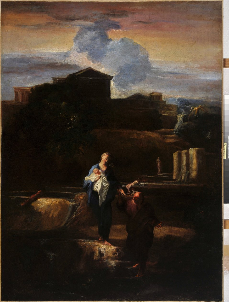 Flyget till Egypten. Målning av Pierre Louis Cretey (Pierre-Louis Cretey av Pierre Louis Cretey or Cretet
