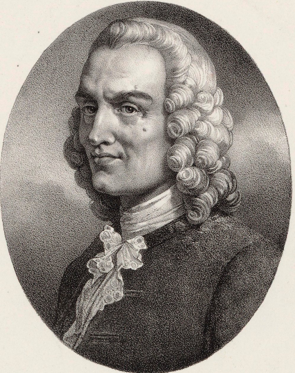 Porträtt av kompositören Jean-Philippe Rameau 1683-1764. av Pierre Louis Henri Grevedon