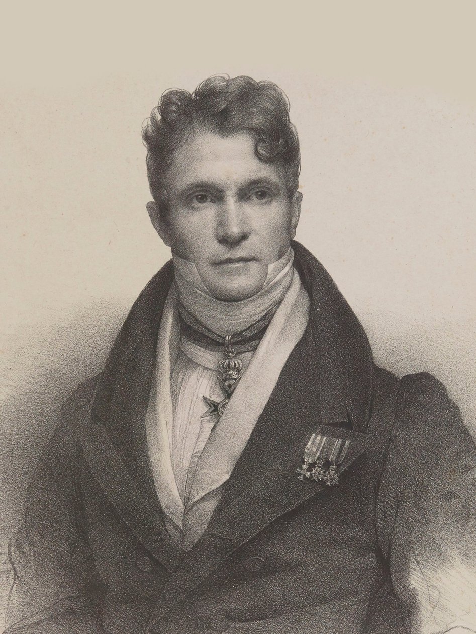 Porträtt av dirigenten och kompositören Gaspare Spontini 1774-1851, 1830. av Pierre Louis Henri Grevedon