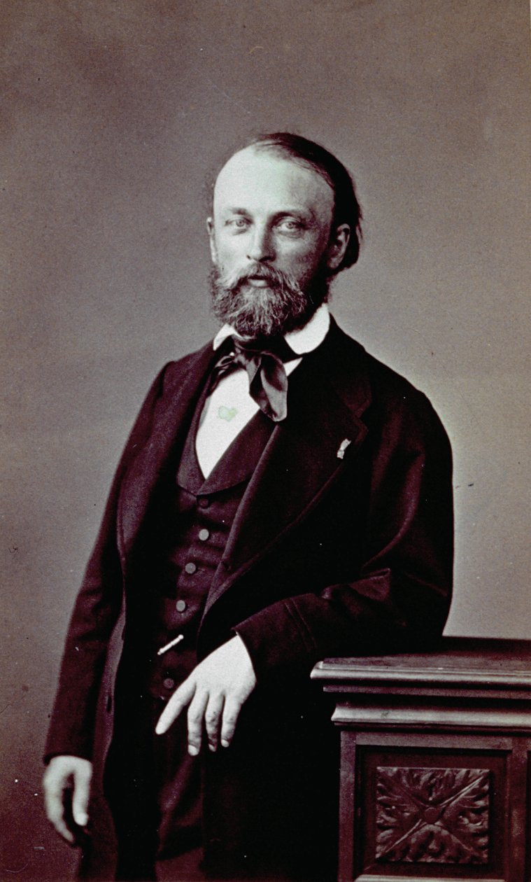 Porträtt av den franske målaren Auguste Bonheur i elegant klänning från den romantiska perioden av Pierre Louis Pierson