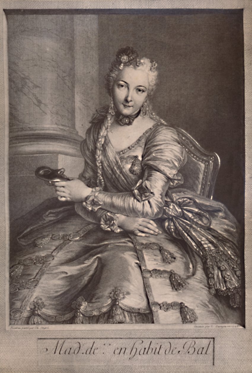 Madame de Pompadour, älskarinna till kung Ludvig XV av Frankrike, 1700-talet 1894 av Pierre Louis de Surugue