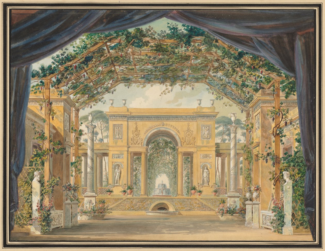 Dekoration utförd för födelsedagen av Hans Majestät Kungen av Westfalen av Pierre Luc Charles Ciceri
