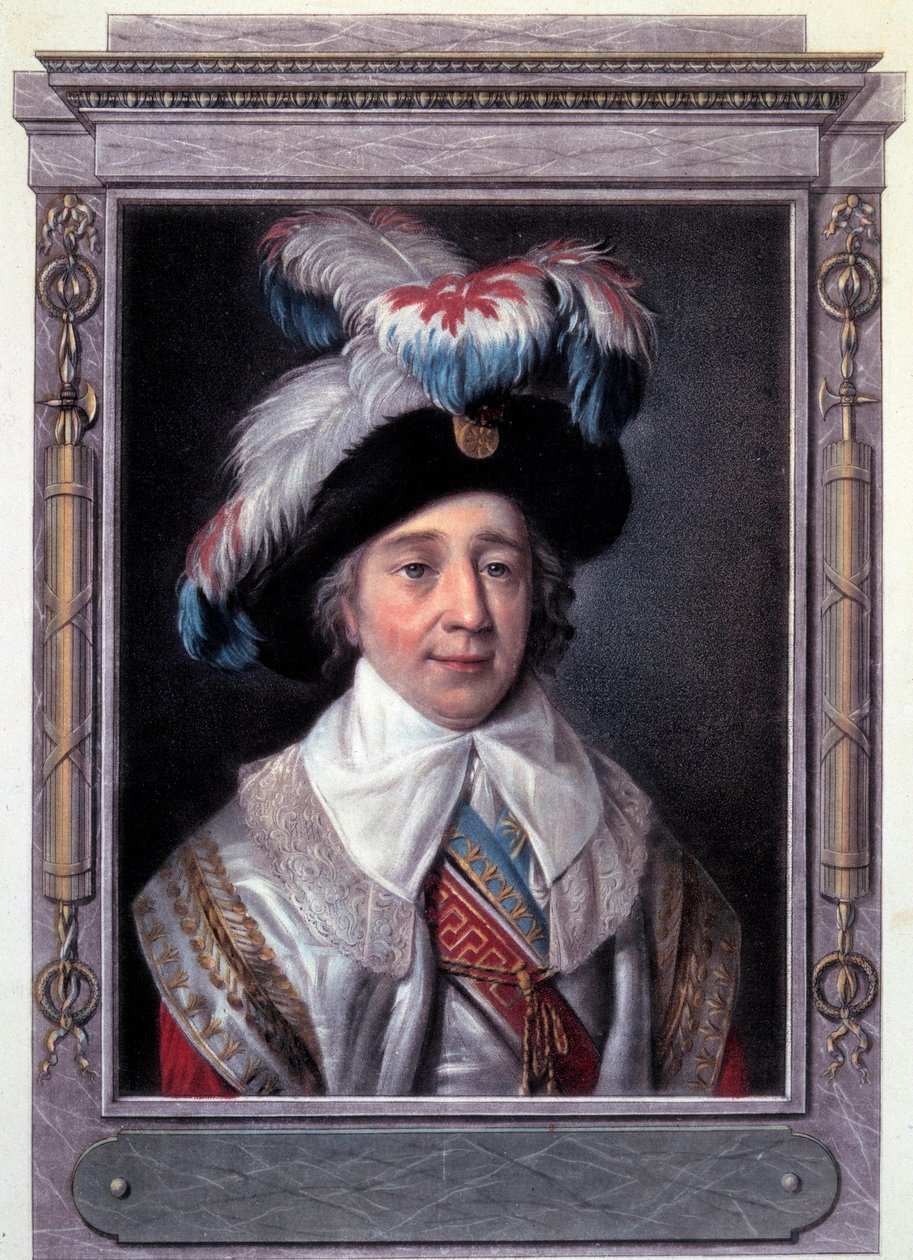 Franska revolutionen: Porträtt av Paul de Barras (1755-1829), fransk politiker. Gravyr av Alix Pierre Michel (1762 - 1817). av Pierre Michel Alix