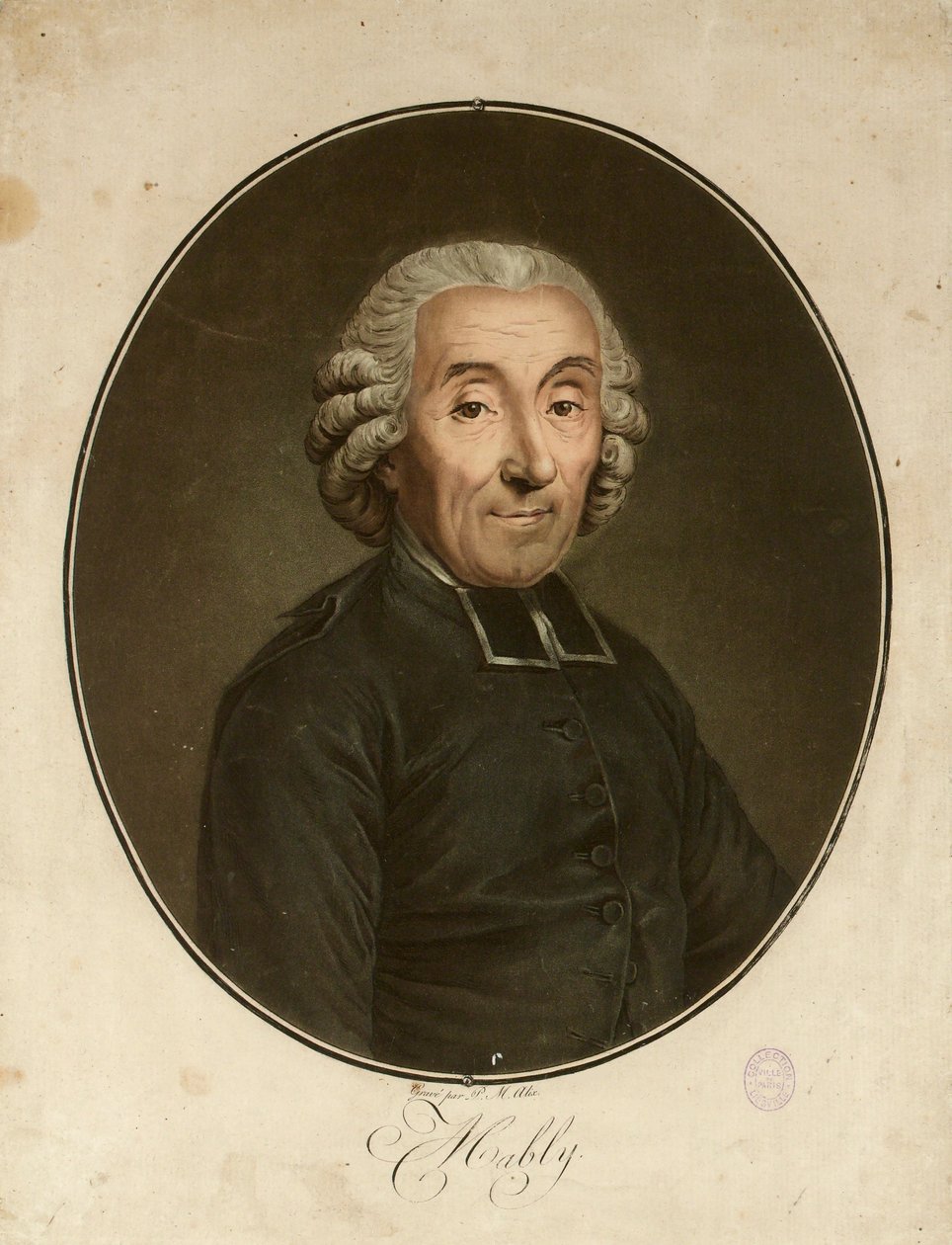 Porträtt av Gabriel Bonnot de Mably 1709-1785, ca. 1790. av Pierre Michel Alix