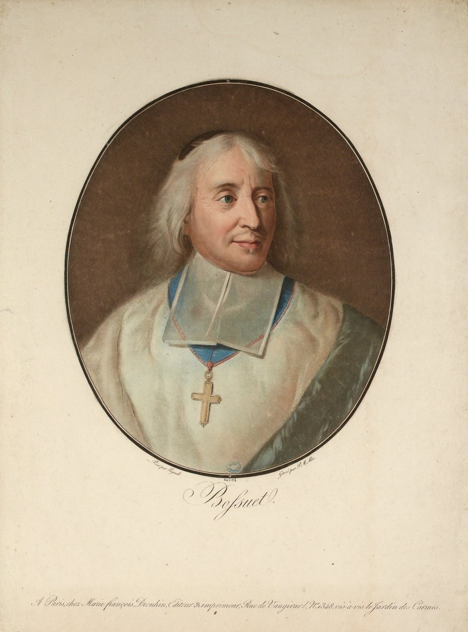 Porträtt av Jacques-Bénigne Bossuet 1627-1704, ca. 1795. av Pierre Michel Alix