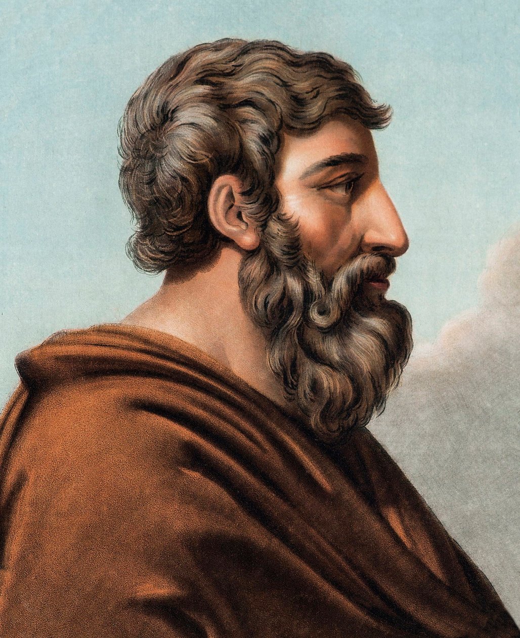 Porträtt av Lycurgue (Lykourgos) mytiska lagstiftare i Sparta (9:e eller 8:e århundradet f.Kr.). (Lycurgus of Sparta) Gravyr av Pierre Michel Alix (1762-1817) av Pierre Michel Alix