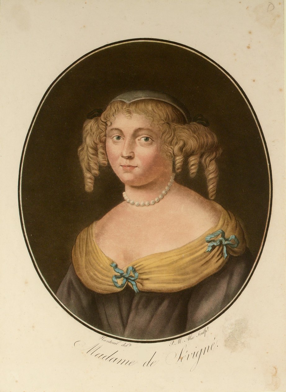 Porträtt av Marie de Rabutin-Chantal, Marquise de Sévigné 1626-1696, 1797. av Pierre Michel Alix