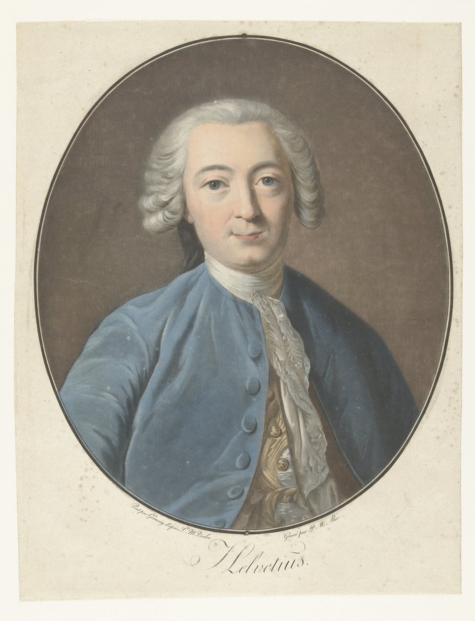 Porträtt av Claude Adrien Helvetius Helvetius (titel på objekt) Collection of Great Men (serietitel) av Pierre Michel Alix