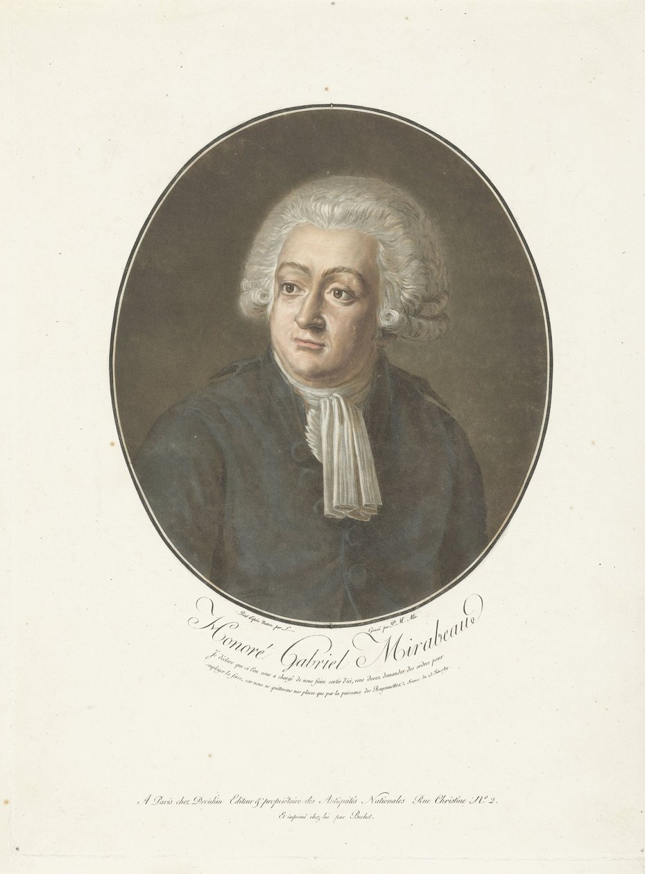Porträtt av Honoré Gabriel Mirabeau Honoré Gabriel Mirabeau (titel på objekt) Collection of Great Men (serietitel) av Pierre Michel Alix