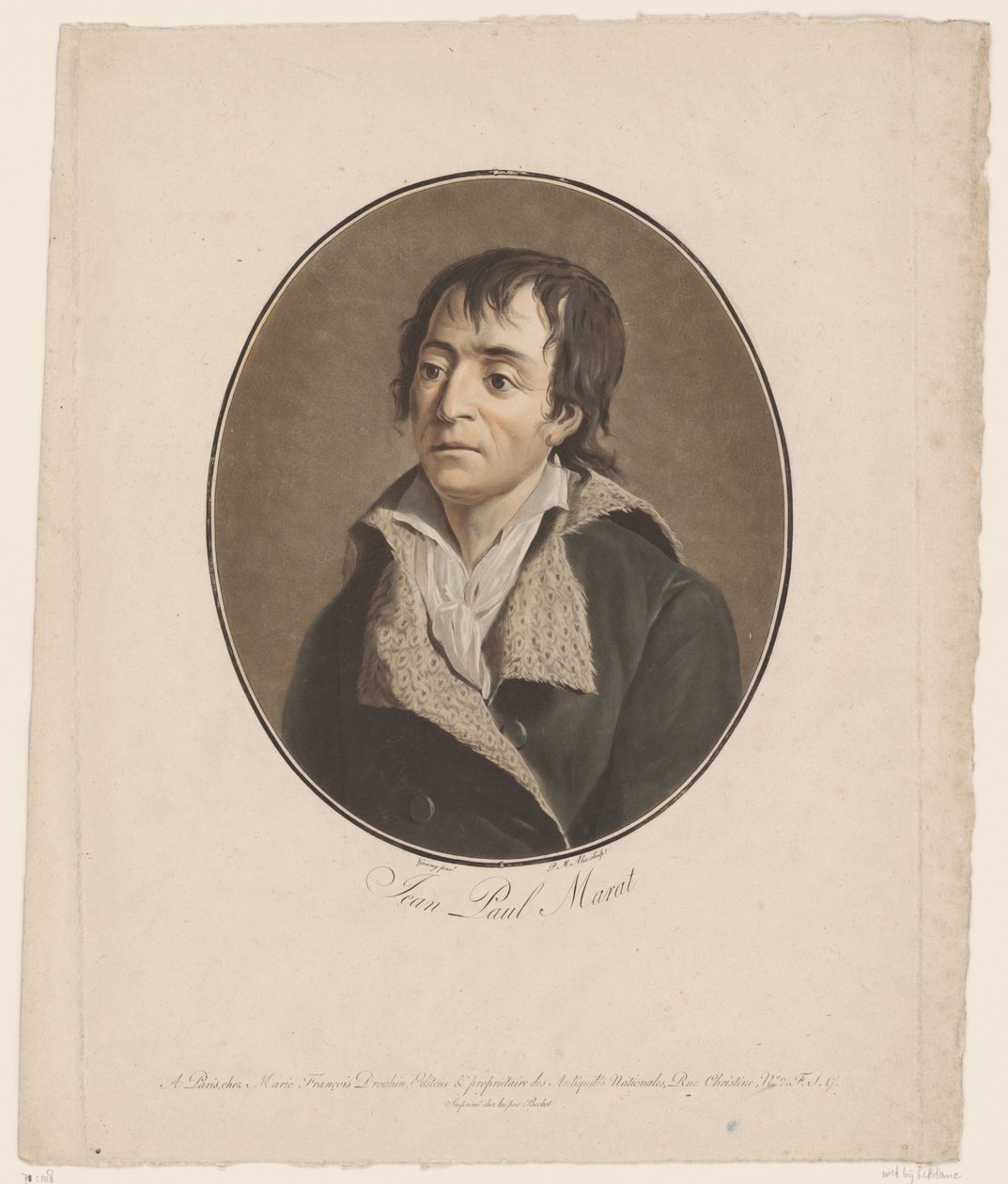 Porträtt av Jean Paul Marat Jean Paul Marat (titel på objekt) Collection of Great Men (serietitel) av Pierre Michel Alix