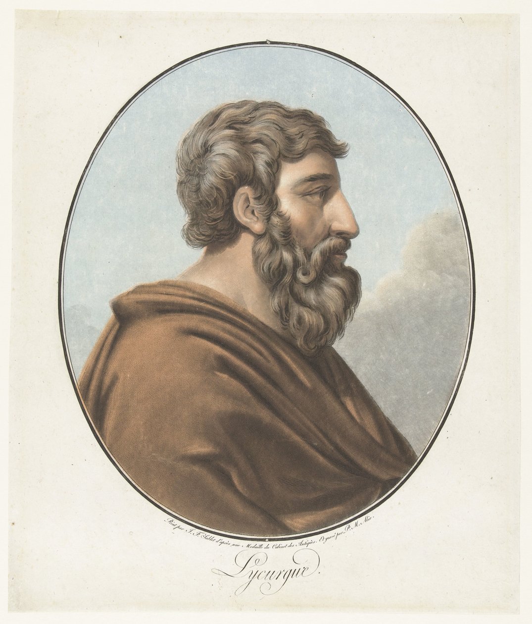 Porträtt av Lycurgus Lycurgus (titel på objekt) Collection of Great Men (serietitel) av Pierre Michel Alix