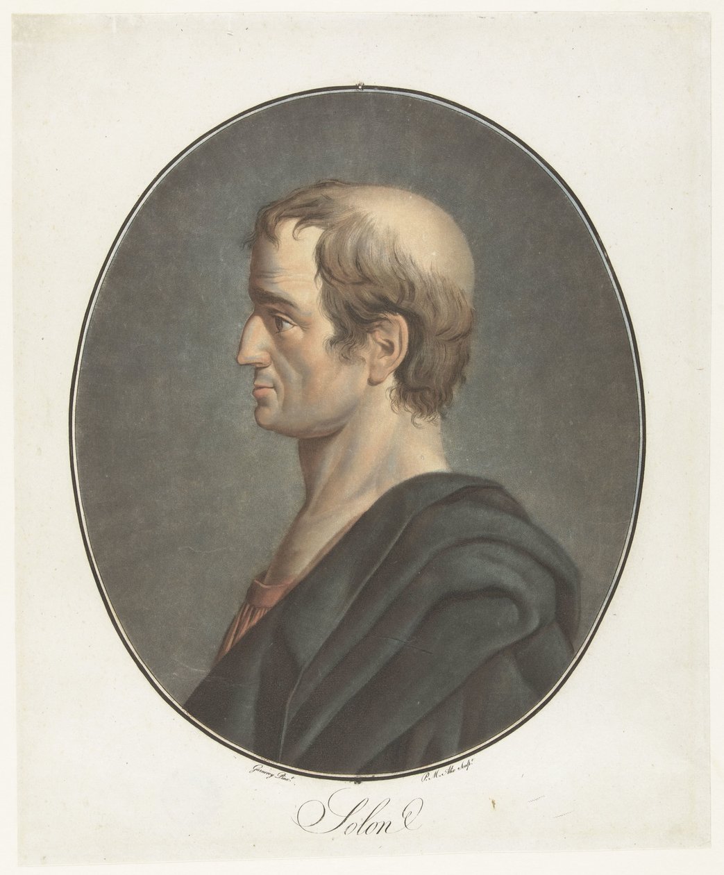 Porträtt van Solon Solon (titel på objekt) Collection of Great Men (serietitel) av Pierre Michel Alix