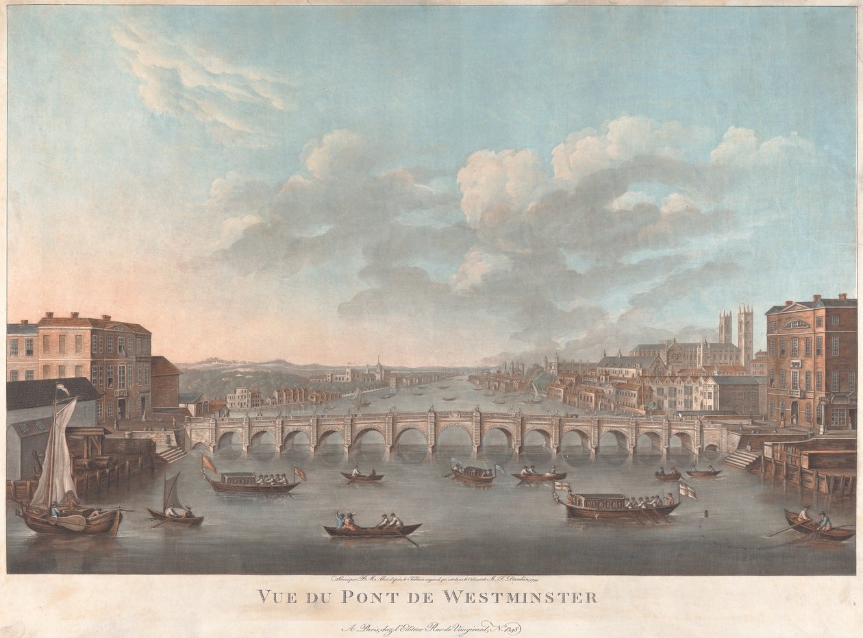 Utsikt över Westminster Bridge av Pierre Michel Alix