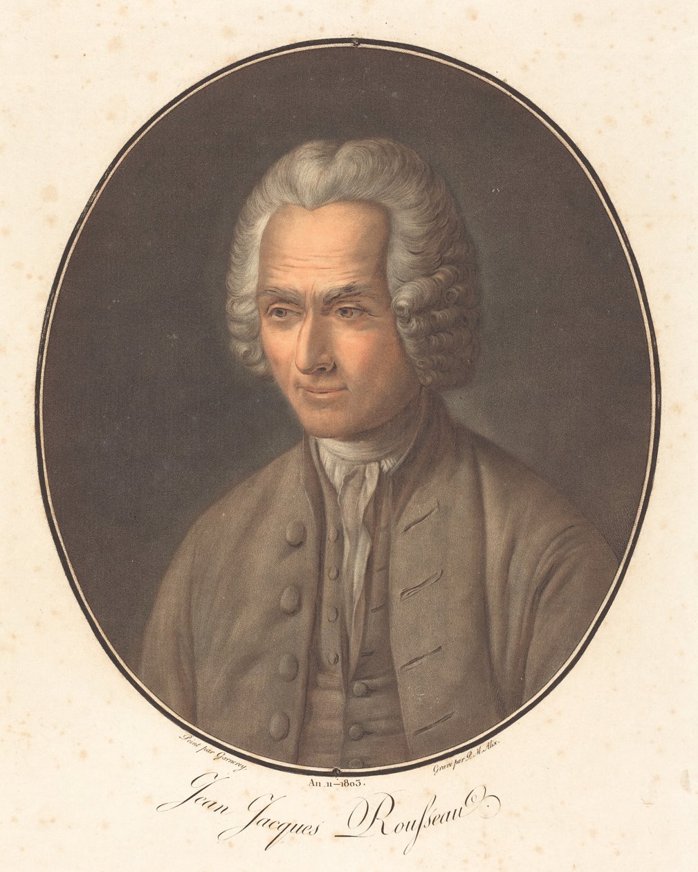 Jean-Jacques Rousseau av Pierre Michel Alix after Jean François Garnerey