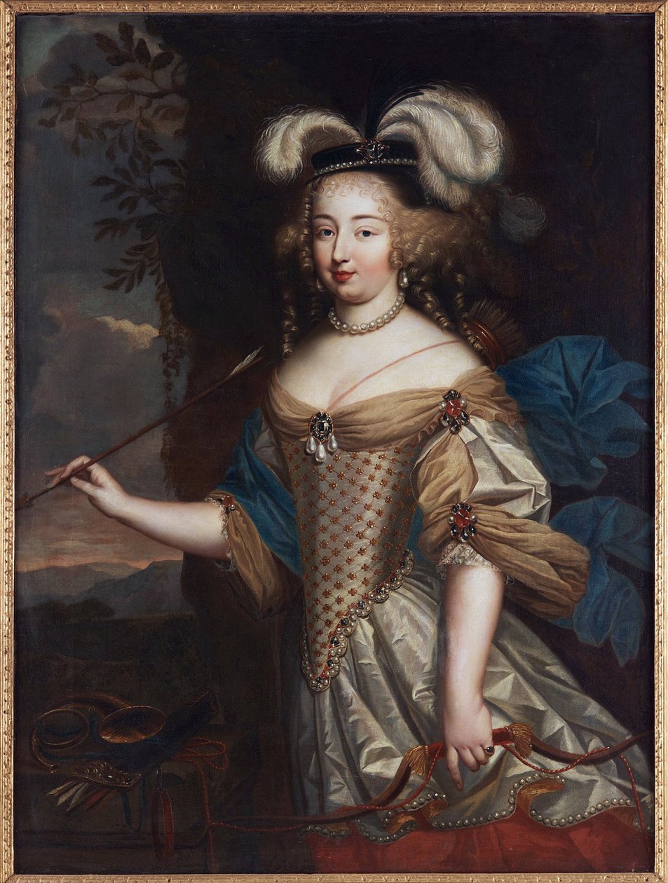 Madame de Montespan - Francoise Athenais de Rochechouart, Marquise de Montespan (1640-1707), som Diana, av Mignard, Pierre (1612-1695). Olja på duk. Mått: 130x95,5cm. Privat samling av Pierre Mignard