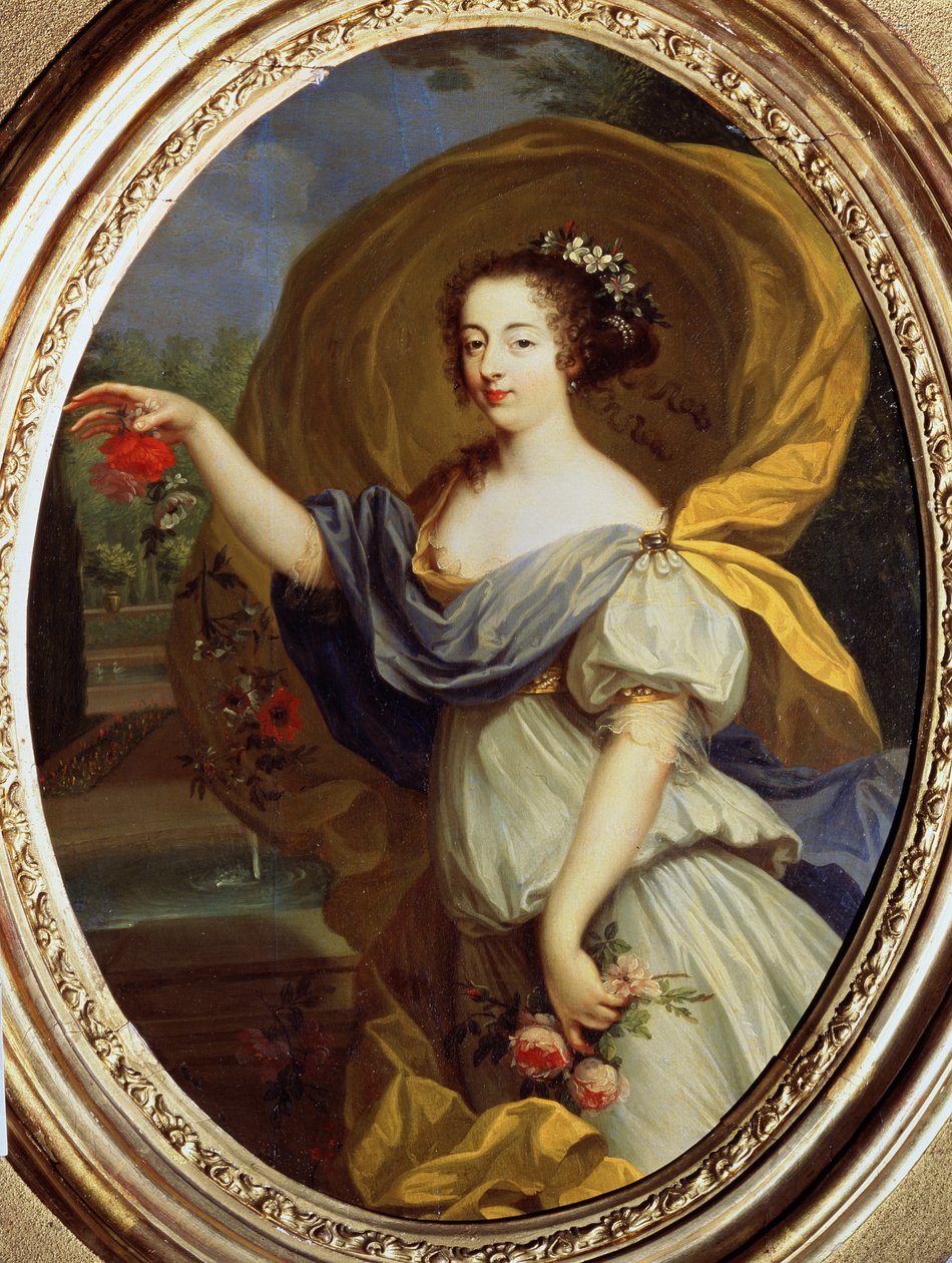 ""Porträtt av Louise Francoise De La Baume Le Blanc, hertiginna av Valliere (Madame De La Valliere) (1644-1710), Ludvig XIV:s favorit, i flora"" Målning av Pierre Mignard (1612-1695) 1600-talets Pouchkine Museum , Moskva av Pierre Mignard