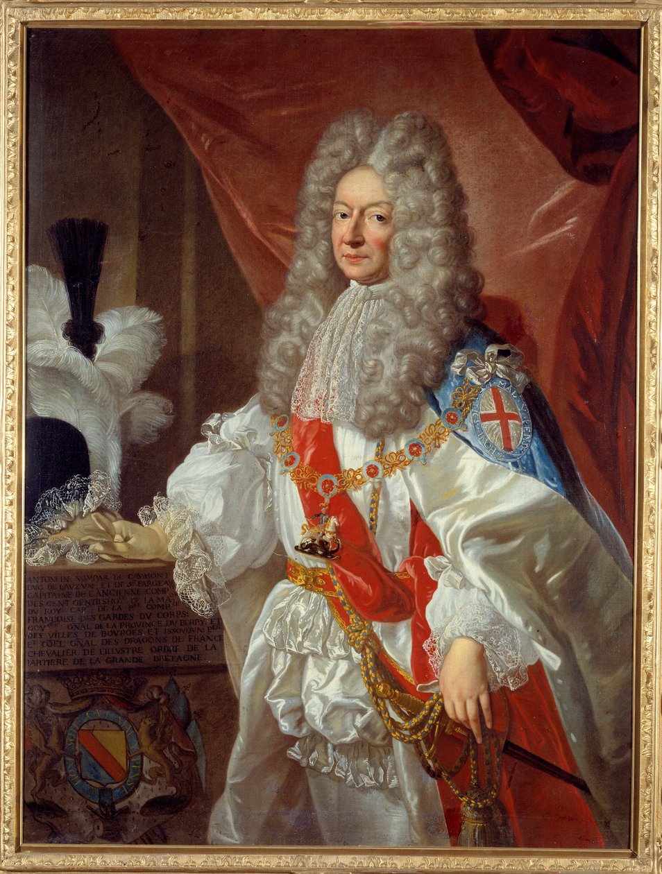 Porträtt av Antonin Nompar de Caumont, hertig av Lauzun (1633-1723) marechal av Frankrike och make till Grande Mademoiselle, hertiginna av Montpensier Målning av Pierre Mignard (1612-1695) La Rochelle från 1600-talet, musee des Beaux Arts - Portra Mignard av Pierre Mignard