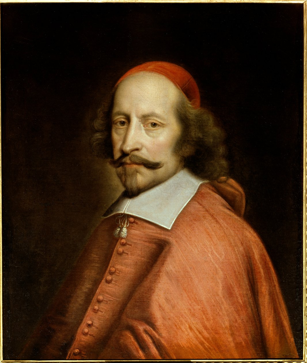Porträtt av kardinal Jules Mazarin (1602-1661) (Giulio Raimondo Mazzarino eller Mazarino), Målning av Pierre Mignard (1612-1695) 1661 Sön. 0,65x0,55 m Chantilly, musee conde - Porträtt av kardinal Jules Mazarin (1602-1661) (Giulio Raimondo Mazzarino eller  av Pierre Mignard