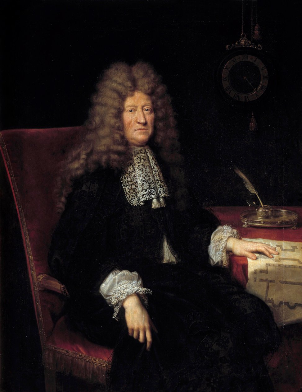 Porträtt av Edouard Colbert, Marquis de Villacerf (1628-1699) Föreståndare för kung Ludvig XIV:s byggnader Målning av Pierre Mignard (1612-1695) 1698 Sön. 1,63x1,28 m - Porträtt av Edouard Colbert, markis de Villacerf (1628-1699), föreståndare för av Pierre Mignard