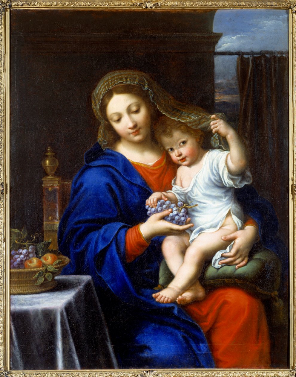 Jungfrun har klustret Målning av Pierre Mignard (1612-1695) 1640 sön. 1,21x0,94 m av Pierre Mignard