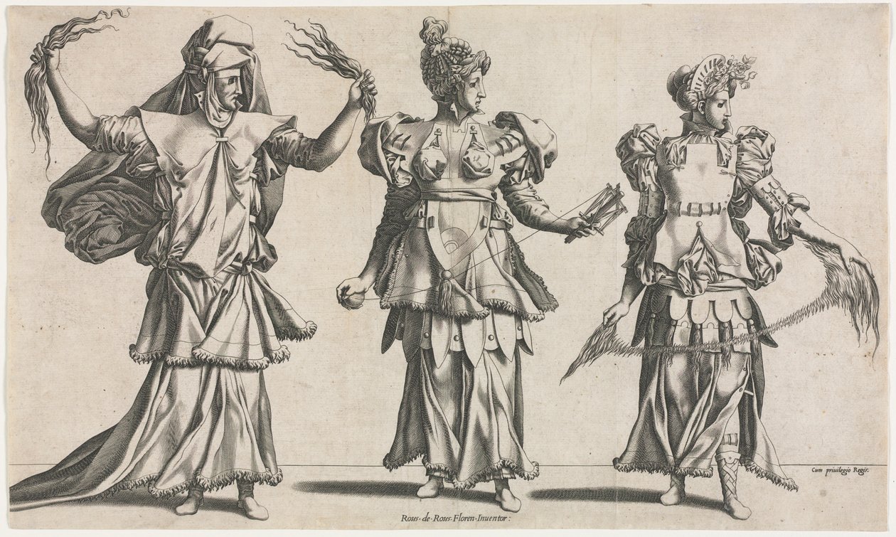 De tre öden, kostymdesigner, ca. 1534. av Pierre Milan