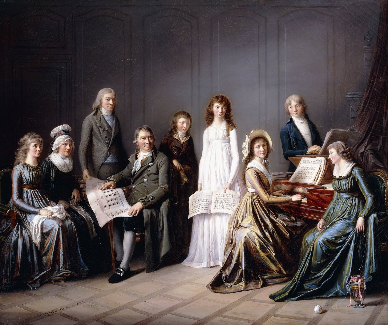 Porträtt av Johann Burki, generalkommissarie för kantonen Bern, och hans familj, 1797 av Pierre Nicolas Legrand