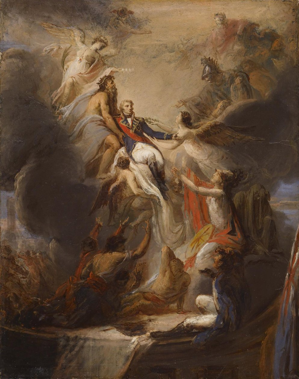 The Apotheosis of Nelson, c.1818 (olja på papper monterad på duk) av Pierre Nicolas Legrand