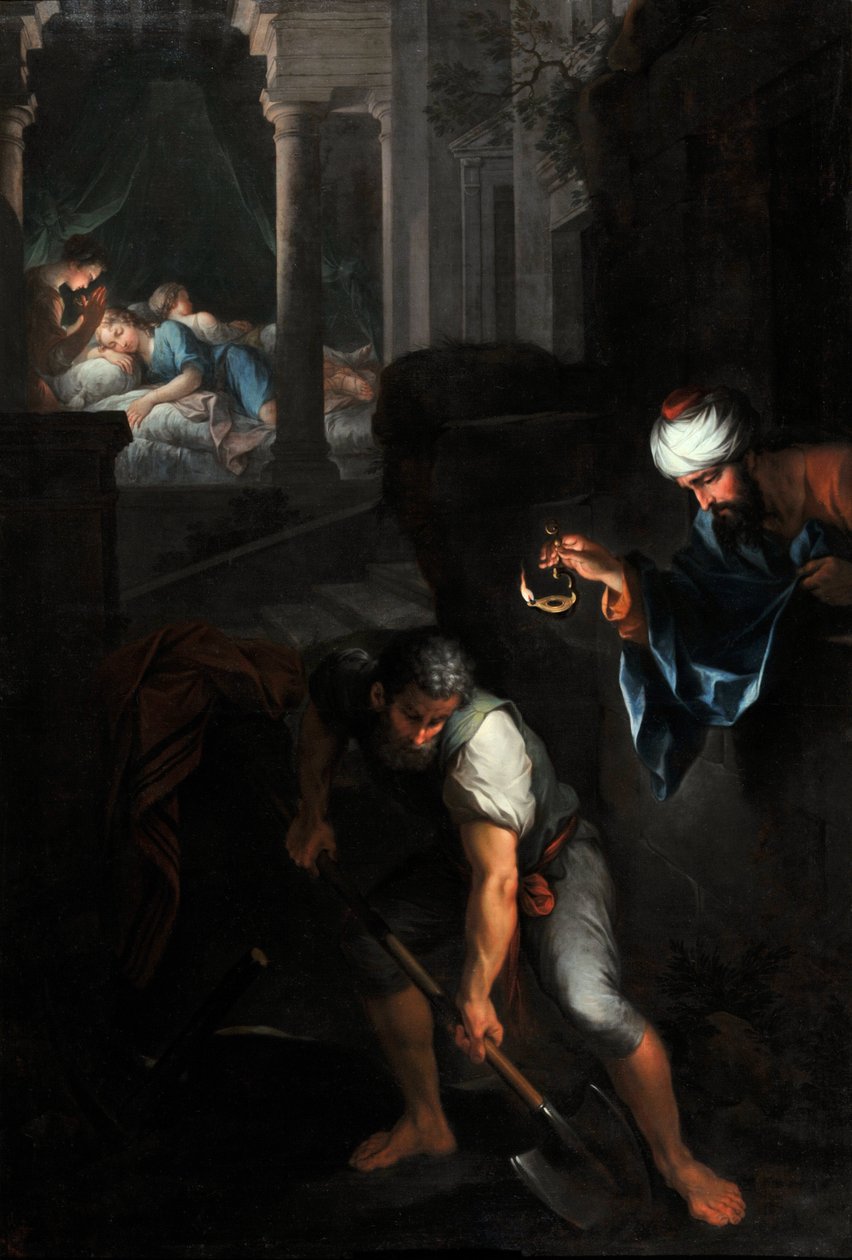 Raguel gräver sin grop (olja på duk) av Pierre Parrocel