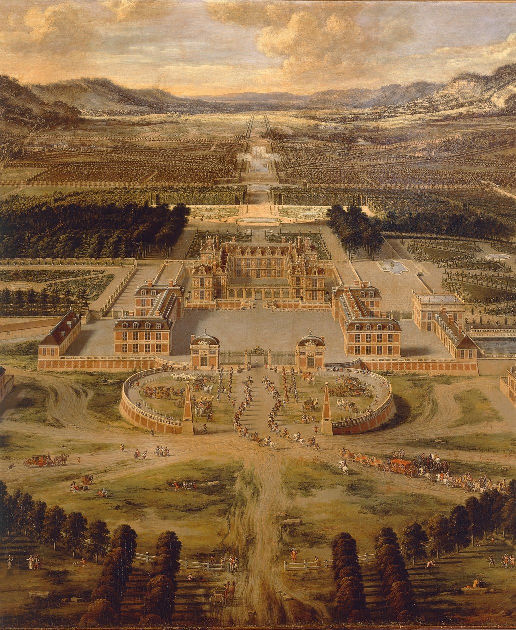 Utsikt över Versaillespalatset och dess trädgårdar av Pierre Patel av Pierre Patel