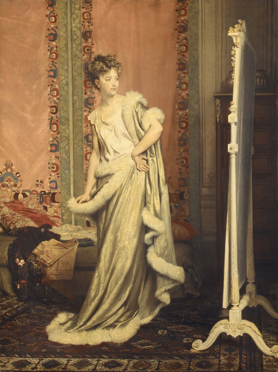 Före spegeln, 1873. av Pierre Paul Lêon Glaize