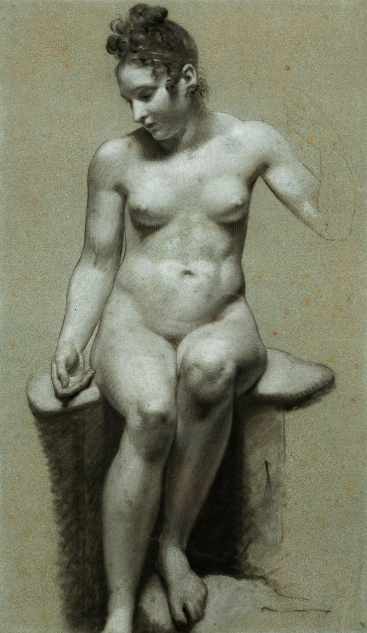 En sittande kvinna naken, av Pierre Paul Prudhon