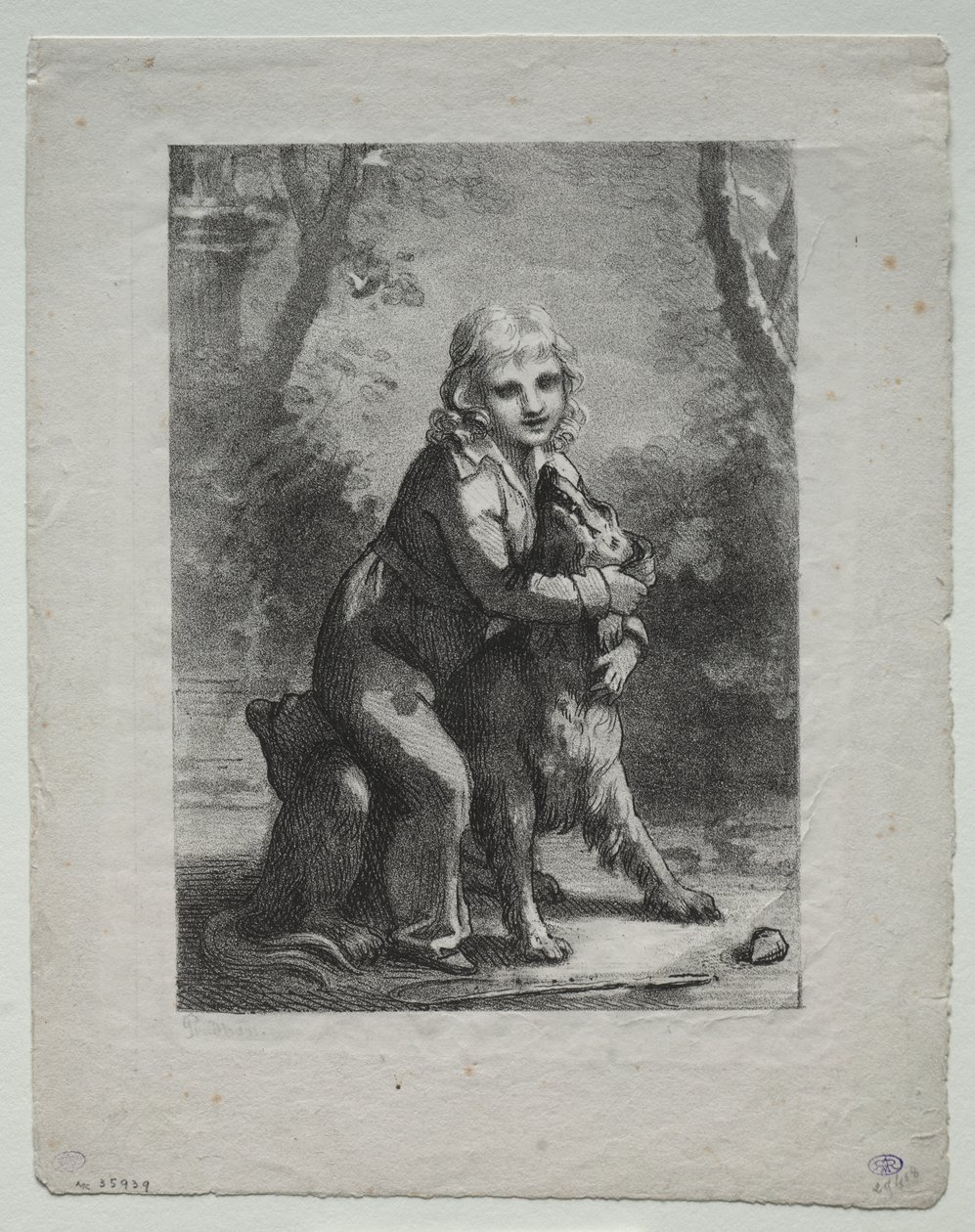 Pojke med en hund av Pierre Paul Prud