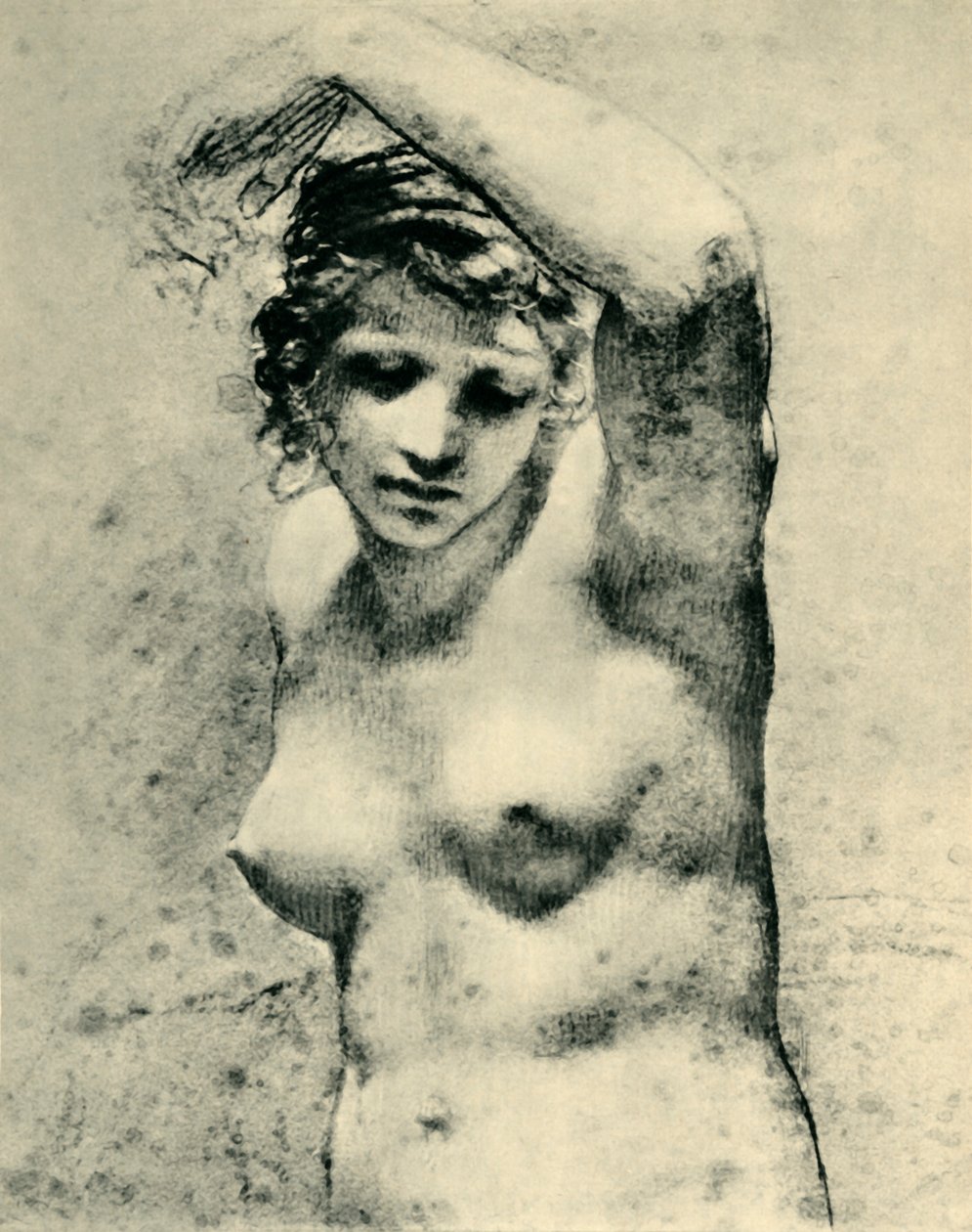 Naken kvinna som höjer en arm, c1800, 