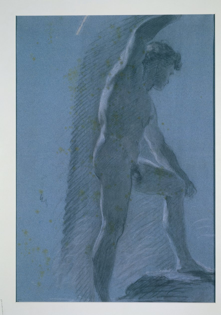Studie av en manlig naken (verso) av Pierre Paul Prud
