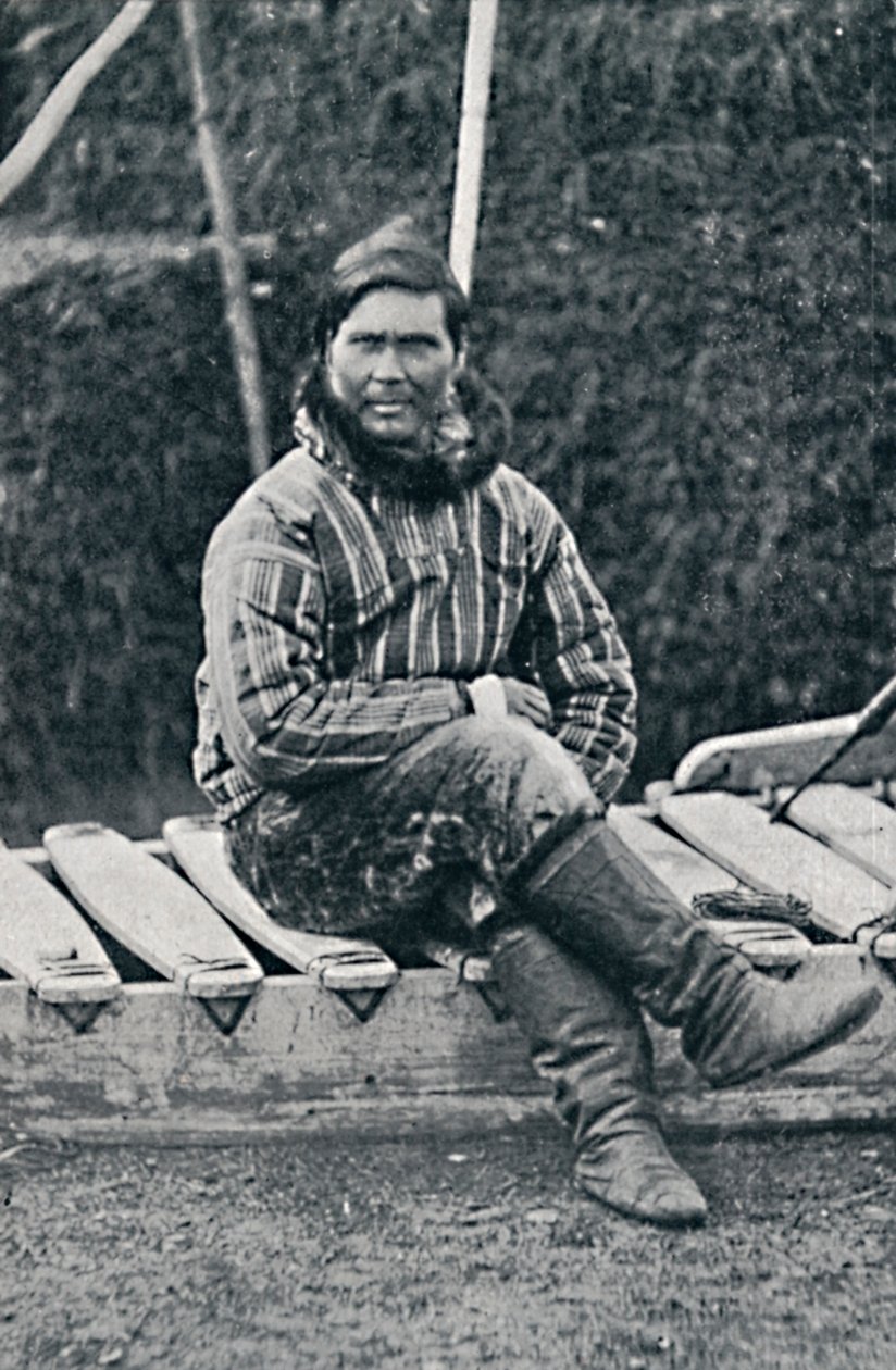 En eskimå vilande på sin släde, 1912 av Pierre Petit