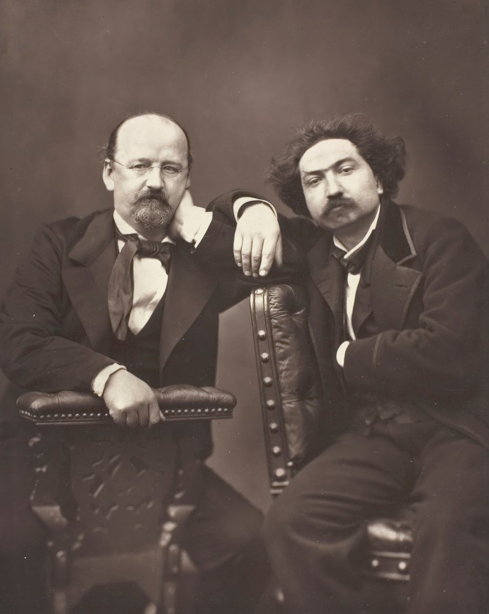 Émile Erckmann fransk författare, 1822-1899 och Alexandre Chatrian fransk författare, 1826-1890, ca. 1876 av Pierre Petit