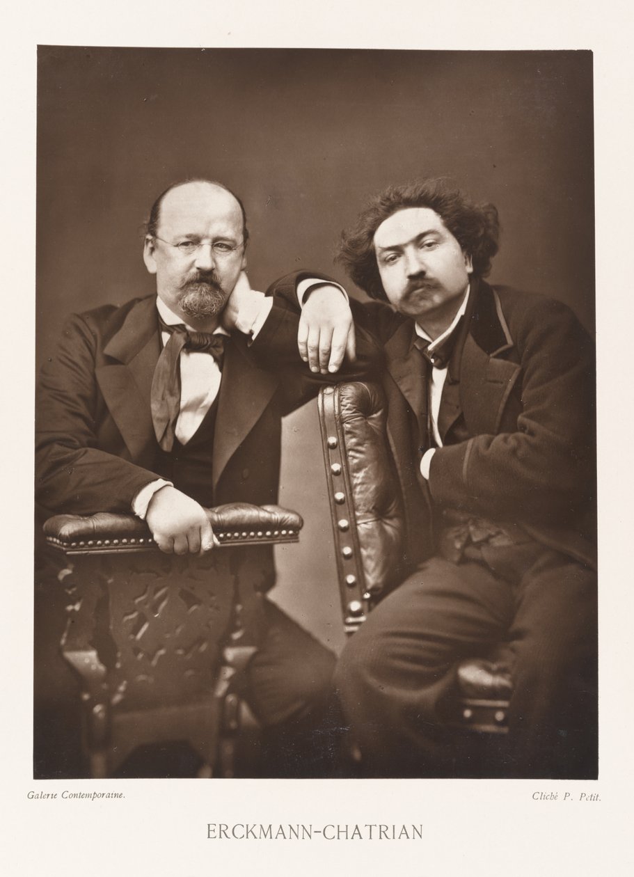 Emile Erckmann och Charles Chatrain av Pierre Petit