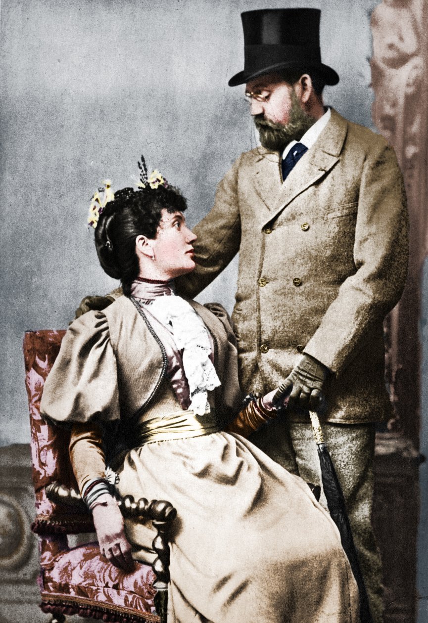 Emile Zola och Jeanne Rozerat, c1890, 1939 av Pierre Petit