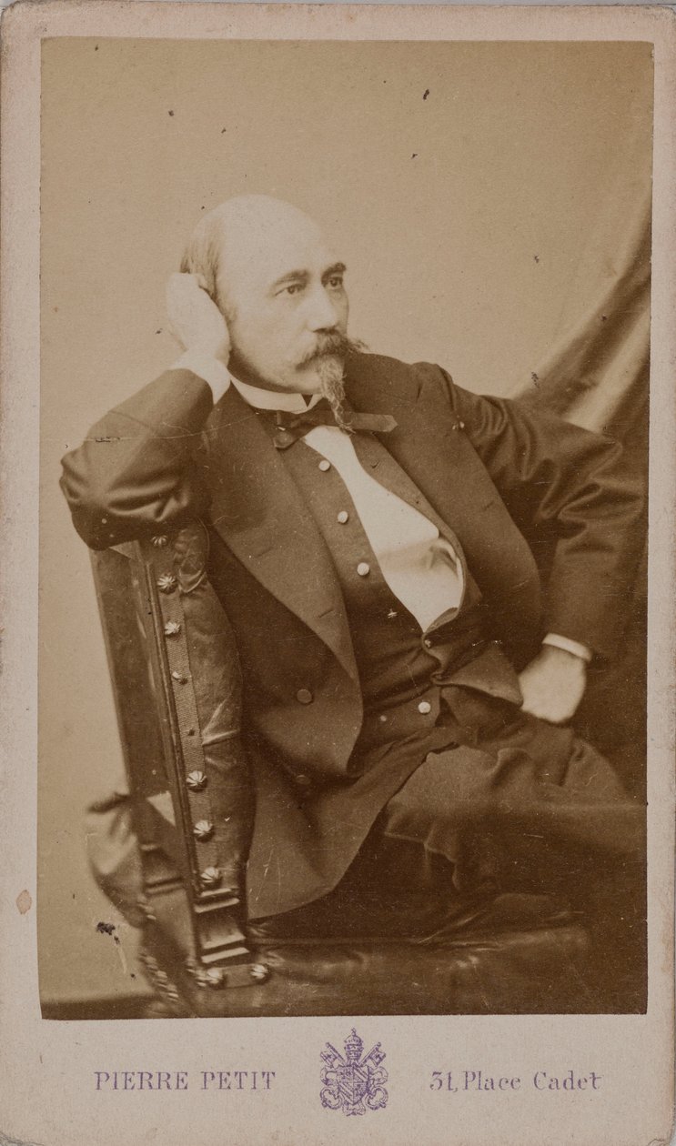 Porträtt av kompositören Aimé Maillart 1817-1871. av Pierre Petit