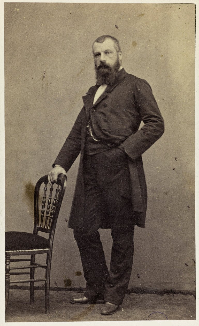 Porträtt av kompositören Edmond Member 1820-1882. av Pierre Petit