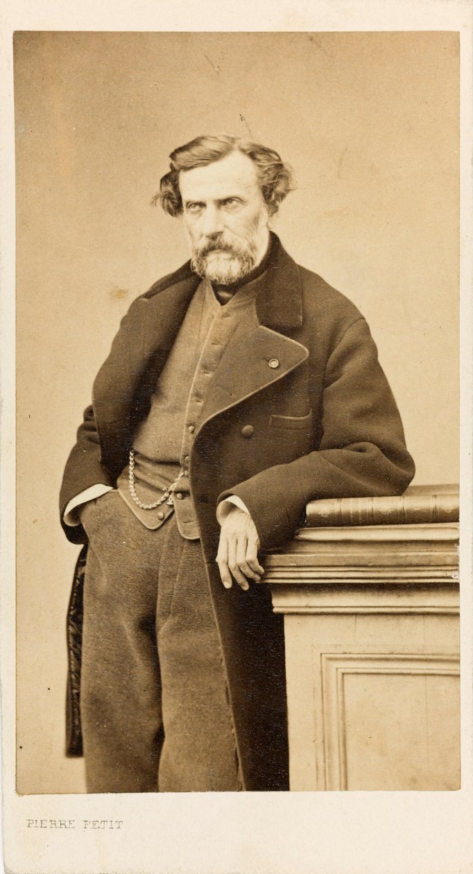 Porträtt av kompositören Ambroise Thomas 1811-1896. av Pierre Petit